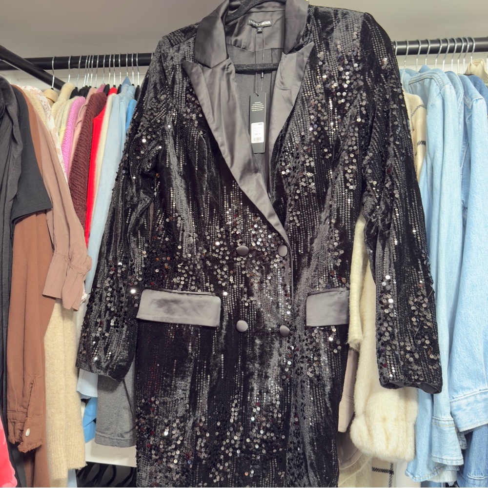 Fashion Nova Black Sequin Dress